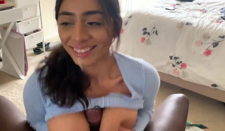 Interracial - Gorgeous Arab Girl Sucking A Big Black One